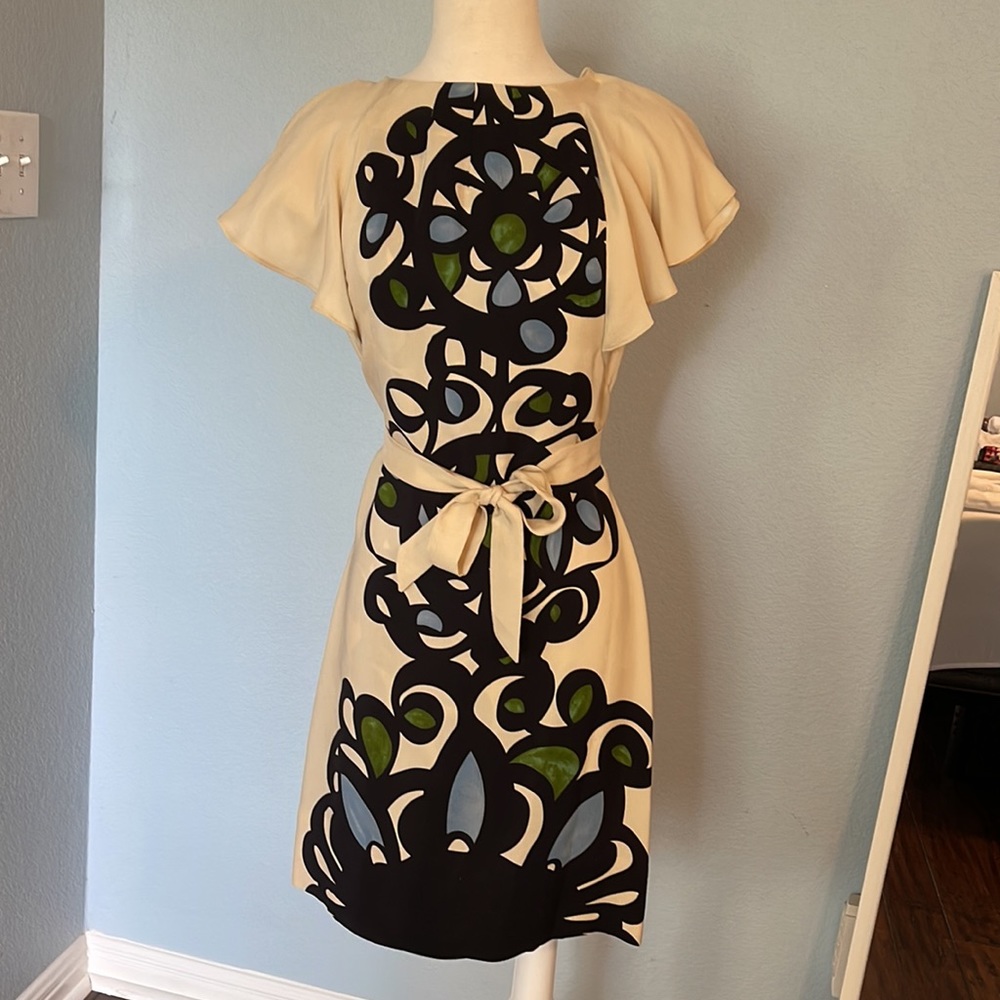 Anthropologie leifsdottir dress. Worn once! 100% silk. Gorgeous colors!